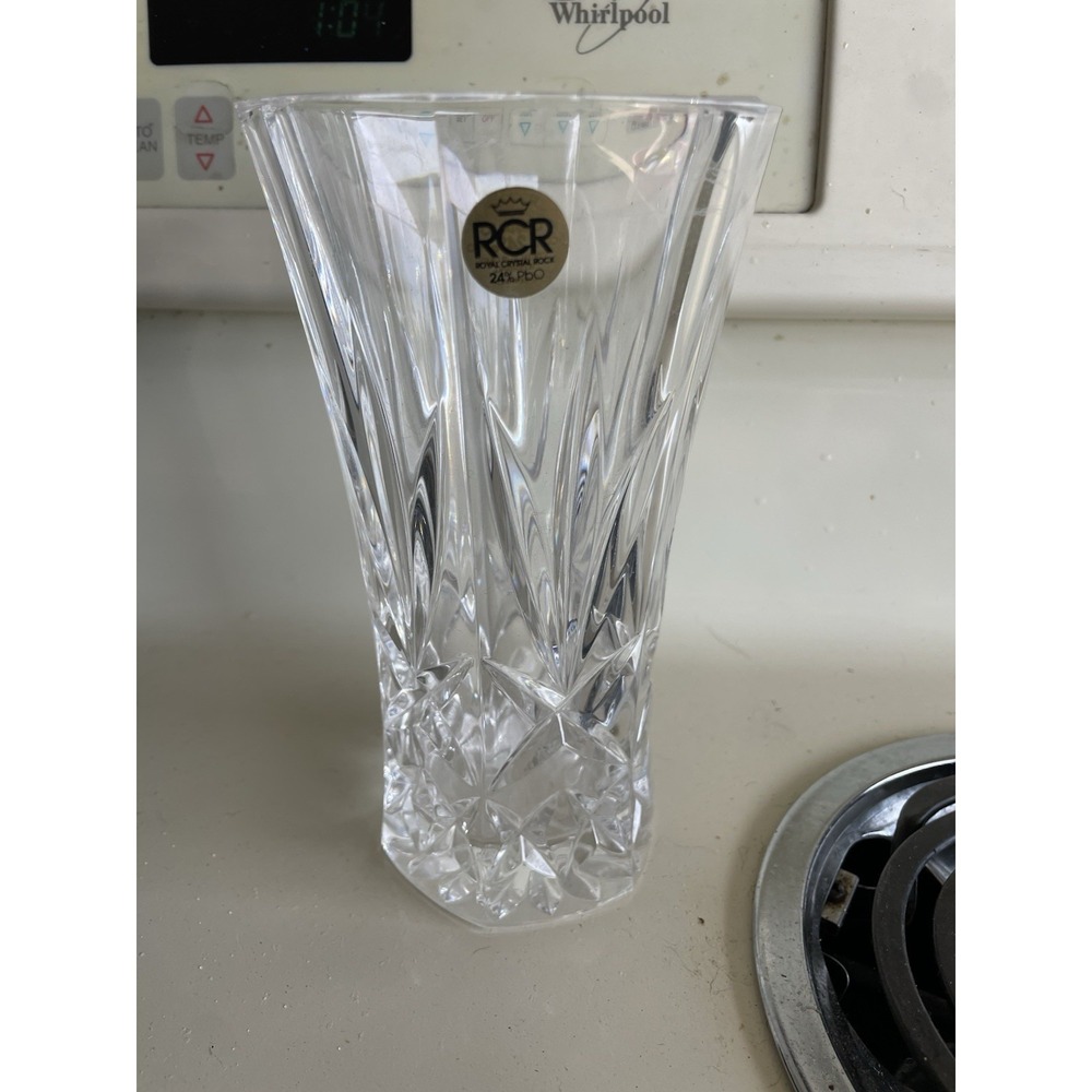Vintage RCR Vaso Fiori 180 Flower Vase Lead Crystal 24% PbO Italy